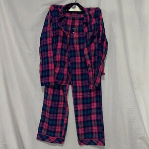 pink blue silver plaid Victoria's Secret pajama set size small